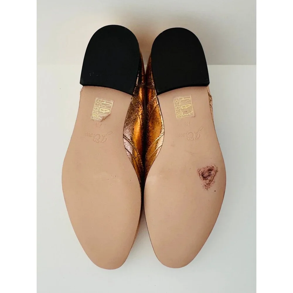 NWOB J Crew rose-gold leather Oxford OPEN BOX  Size 7.5